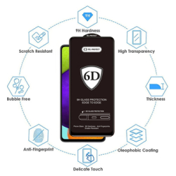 Full Glue 6D Tempered Glass for IPHONE 15 BLACK