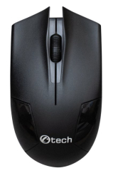 C-TECH WLM-08/Kancelářská/Optická/1 200 DPI/Bezdrátová USB/Černá